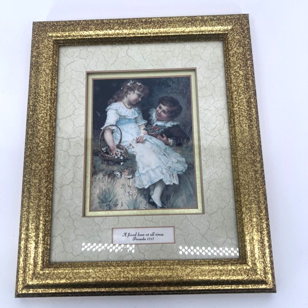 "Sweethearts" Framed Print by British Artist Frederick Morgan Proverbs 17:17